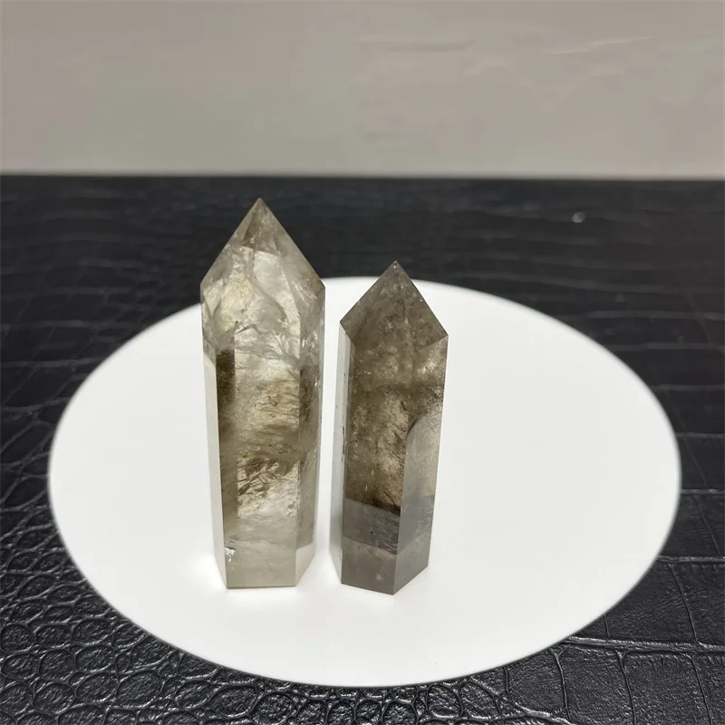 

Прозрачный дымчатый кварц с радужной хрустальной башней RongDe Jewelry