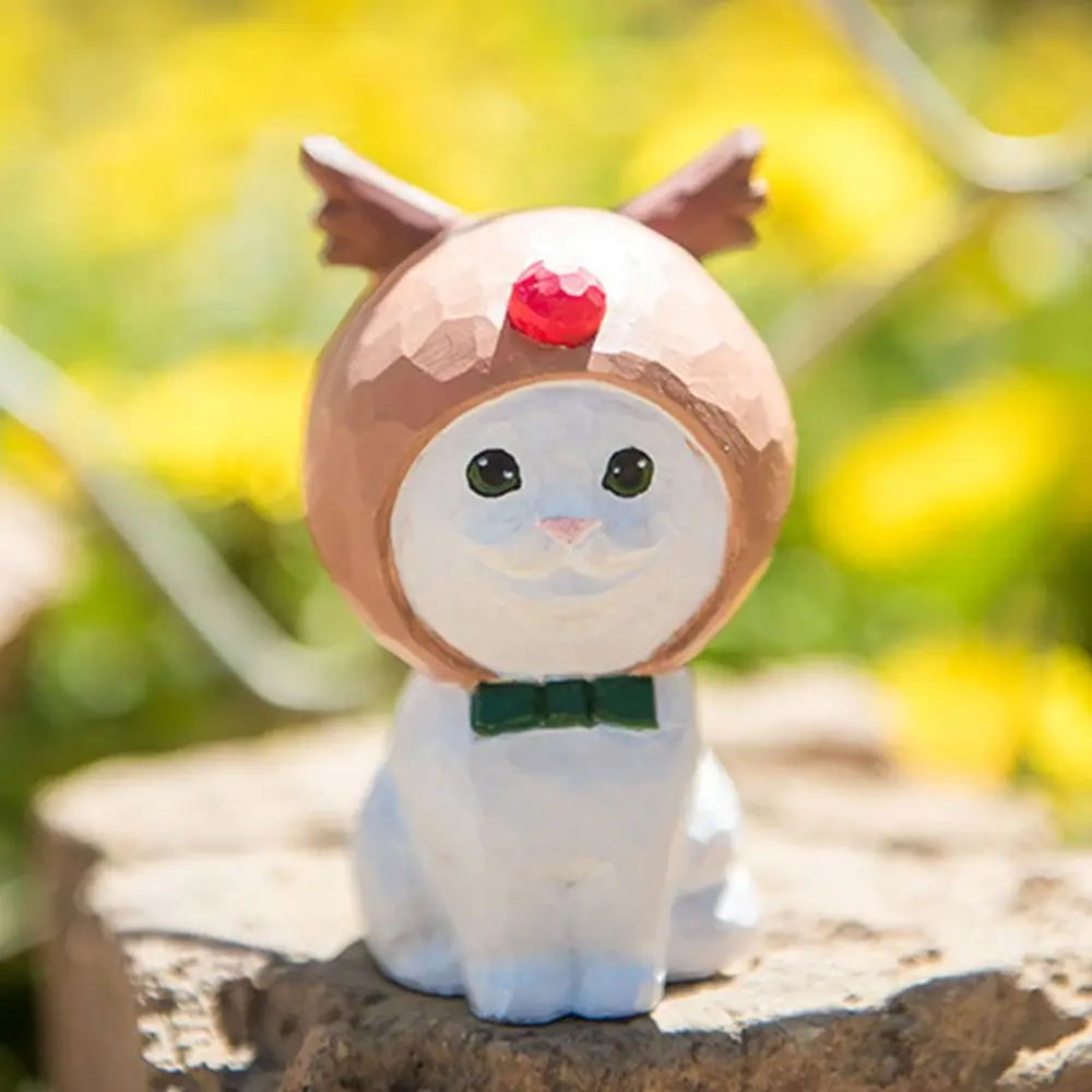 Резьба по дереву резьба украшение в виде кошки простой стиль ручная роспись