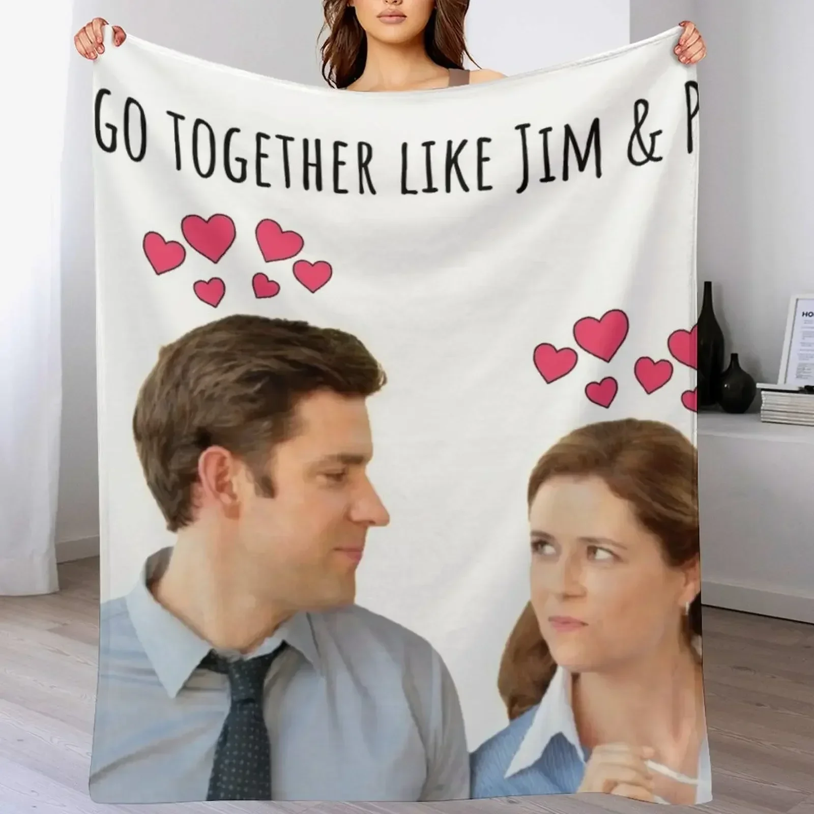 We Go Together Like Jim And Pam Throw Одеяло в клетку Зимние кровати Одеяла