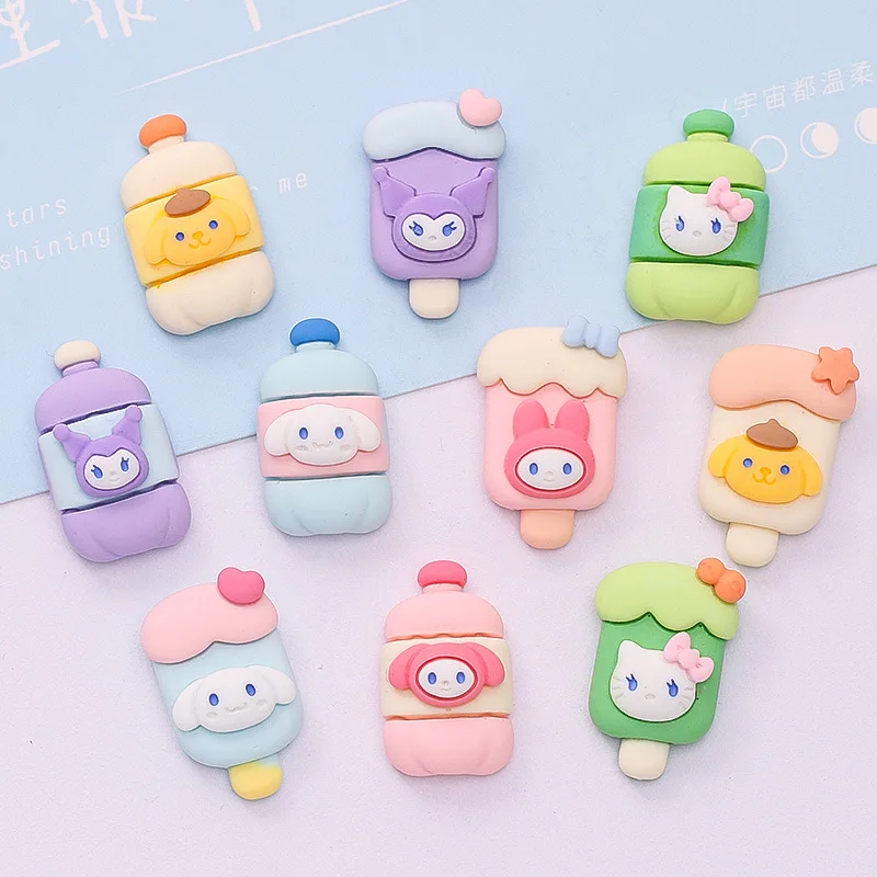 

6Pcs Kawaii Sanrio Patch Kuromi My Melody Hello Kittys Cute Cartoon Anime Resin Accessories Diy Material Toys for Girls Gift