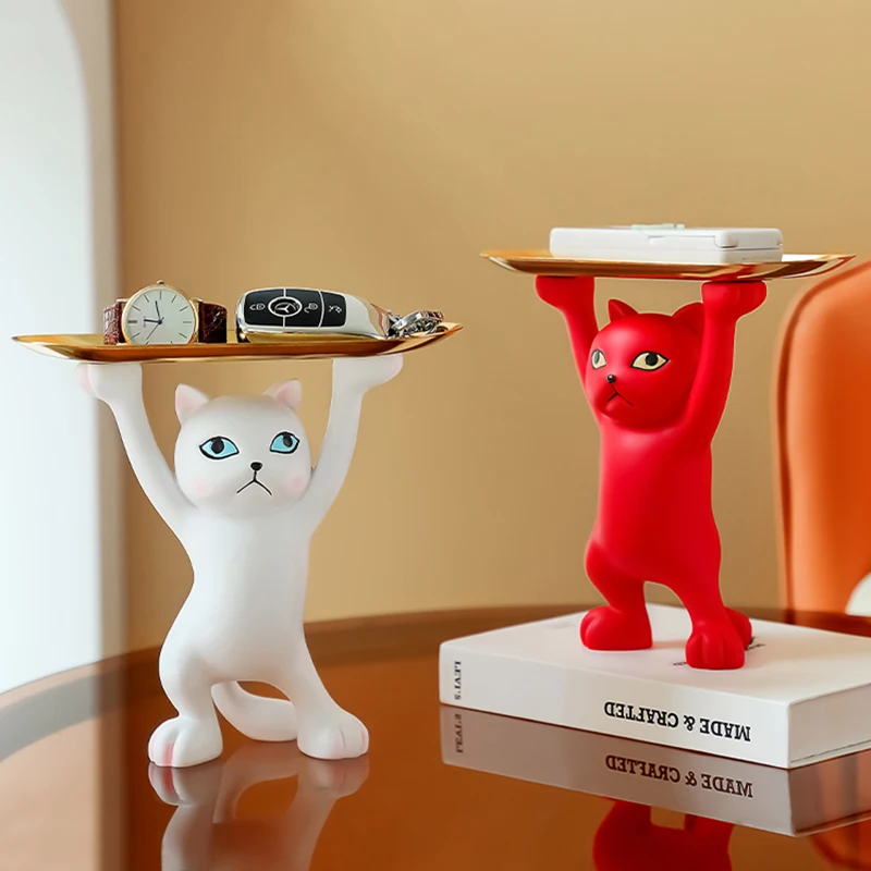

Creative Cute Cat Trays Living Room Decorative Plate Desktop Storage Tray Jewelry Plate Home Assiette Home Decoration 50TP