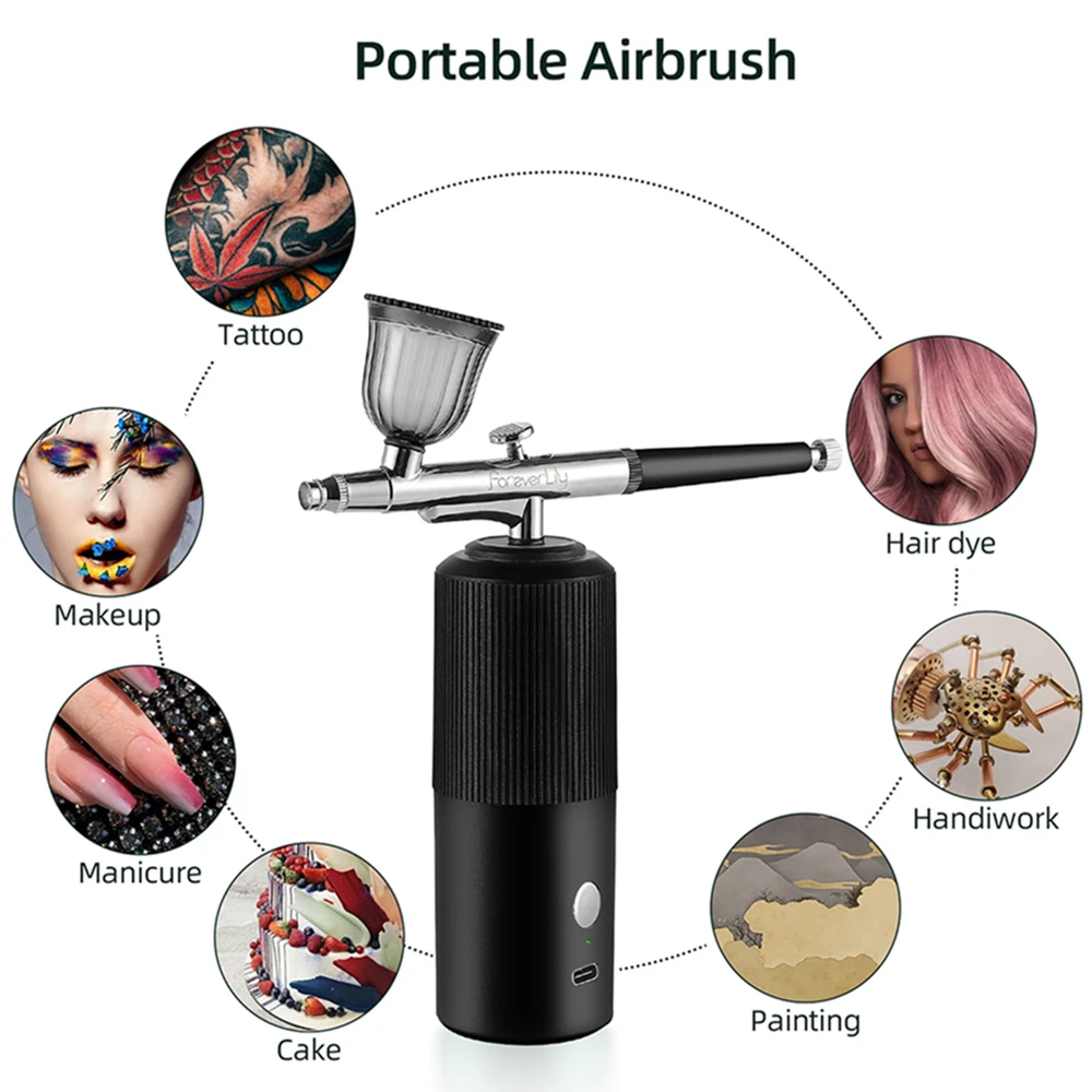 

Mini Airbrush Kit With Compressor Multi-Function Art Painting Nano Spray Gun Nail Airbrush Cake Decorating Makeup Tattoo Sprayer