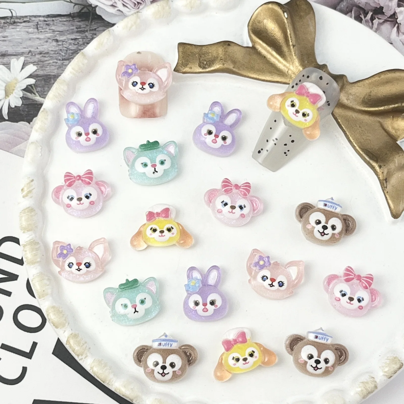 50 шт. оптом Kawaii Смешанные Подвески для ногтей смешанный мультфильм MINISO Hello Cat