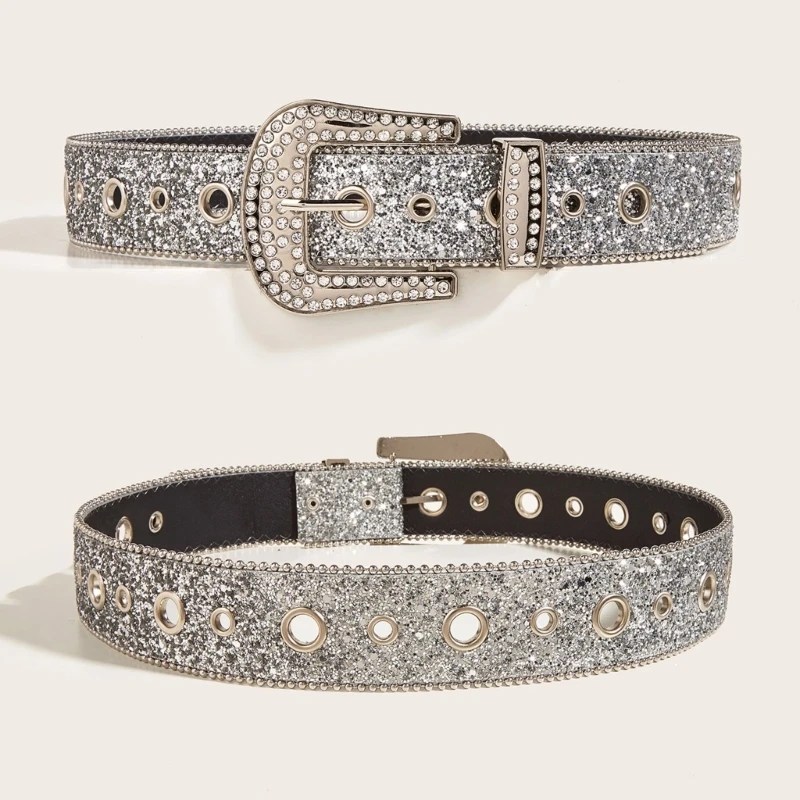 Ins Style Full Diamond Adult Waist Belt Luxurious Waist Belt Fashion Belts Full Diamond  Belt for Nightclub DXAA