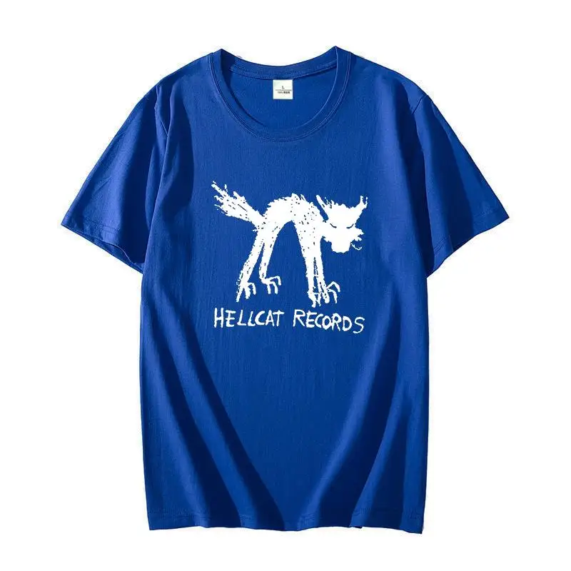 Oversized t shirt for men Vinyl Records Seattle Record Store Music Cat Hellcat Cotton graphic t shirts short sleeve t-shirts