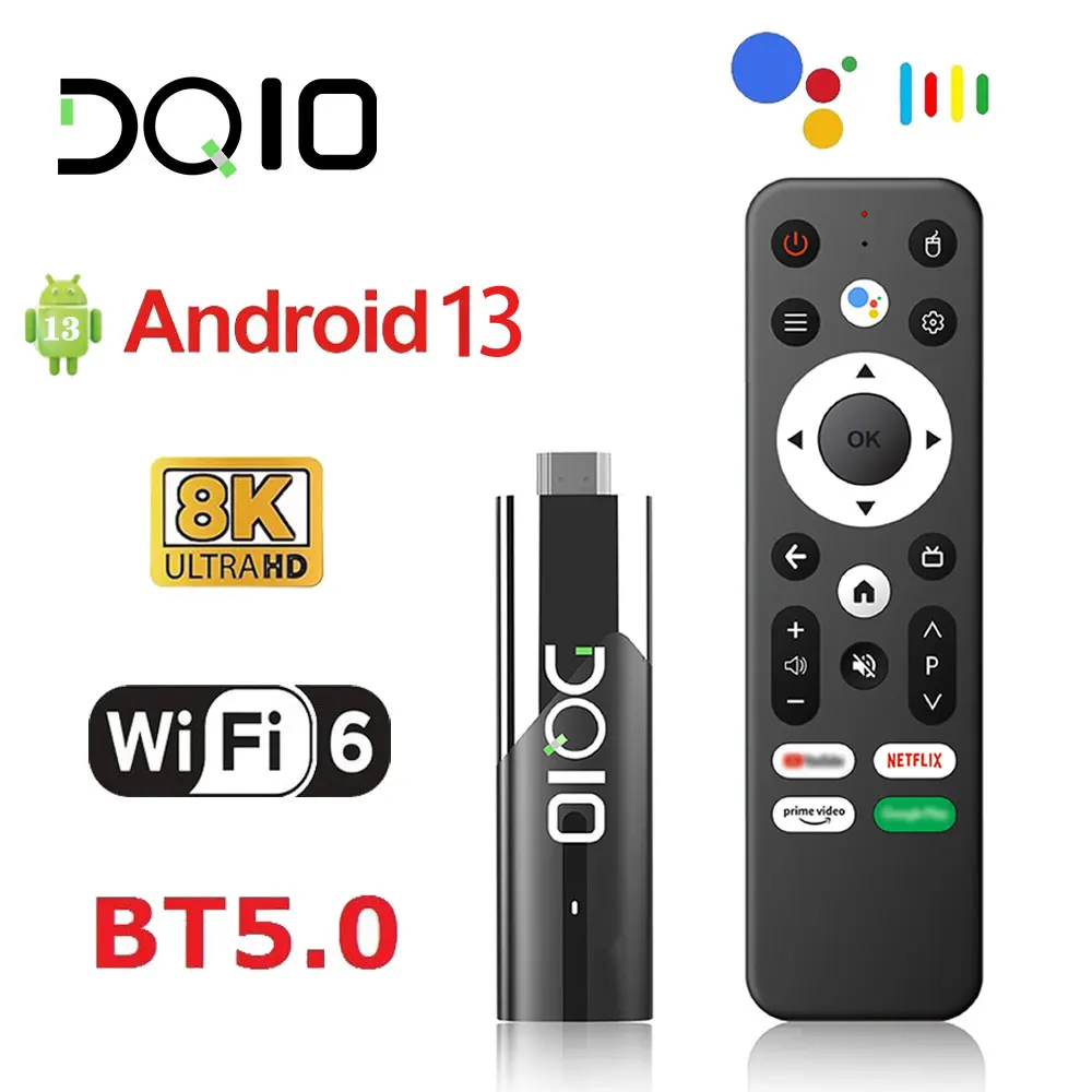 Lemfo DQ10 Mini Smart TV Box Android 13 Четырехъядерный процессор Cortex A53 4K Wi-Fi6 Голосовой пульт