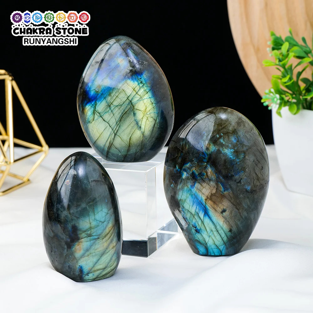

1PC Natural Gemstone Polished labradorite figurine crafts Healing Crystal moonstone Mineral Specimen home Decoration