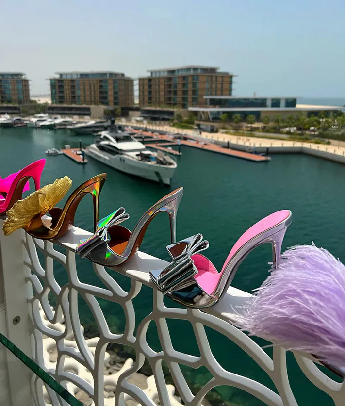 Sweety Bowtie Patent Leather Pointed Fish Toe Slingback Slides Ladies Slip-on Summer Sandals Girls Stiletto Heels Party Shoes