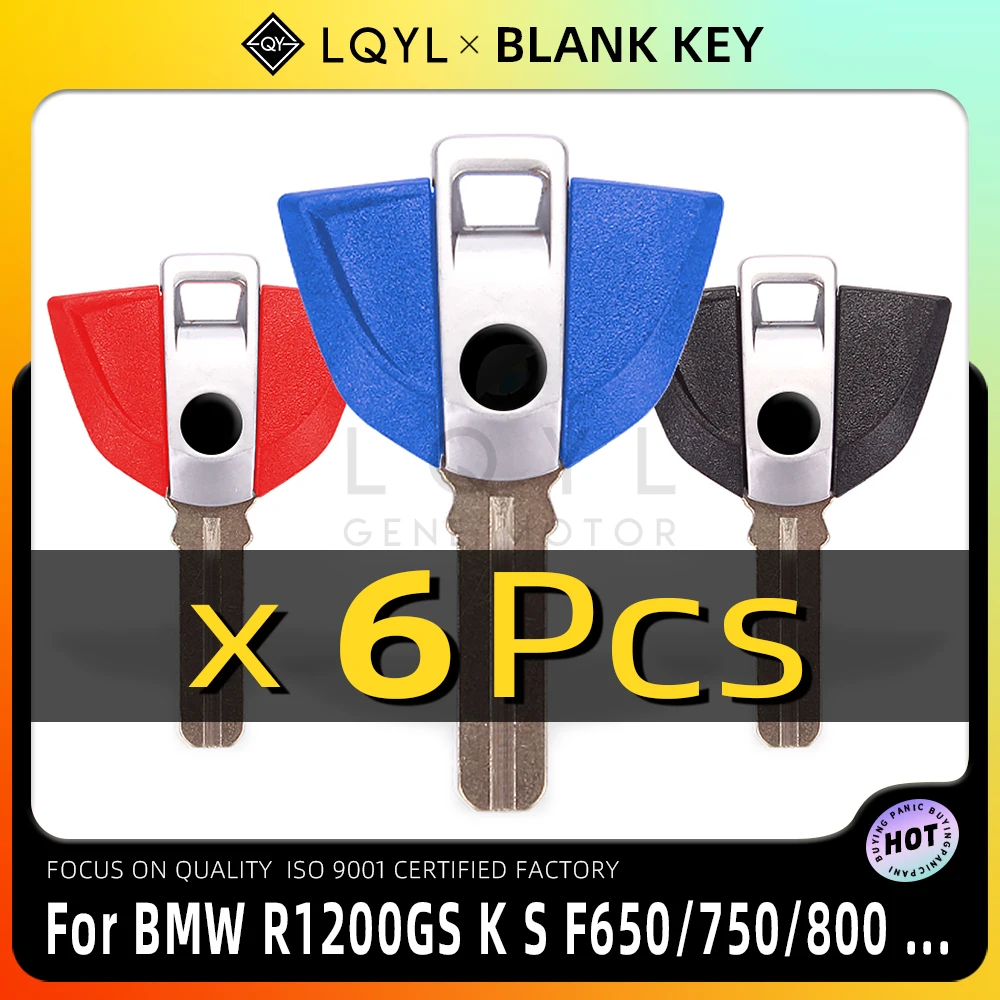 

6Pcs New Blank Key Motorcycle Replace Uncut Keys For BMW F800R K1300GT K1200R R1200RT K1300R F650GS F800GS S1000RR R1200GS R1150