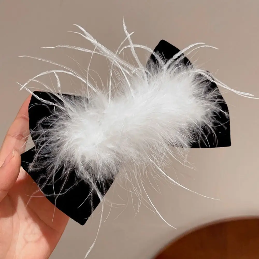 

Headwear Hair Clasp Large Bow Feather Fashion Hairpins New Shark Clip Women Hair Clips Korean Spring Clip Ponytail Holder