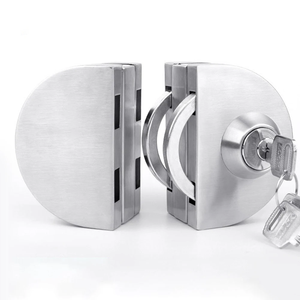 

1 Set Double Open Glass Door Lock Stainless Steel Double Bolt Sliding Door Lock Office Glass Door Security Lock Home Hardware