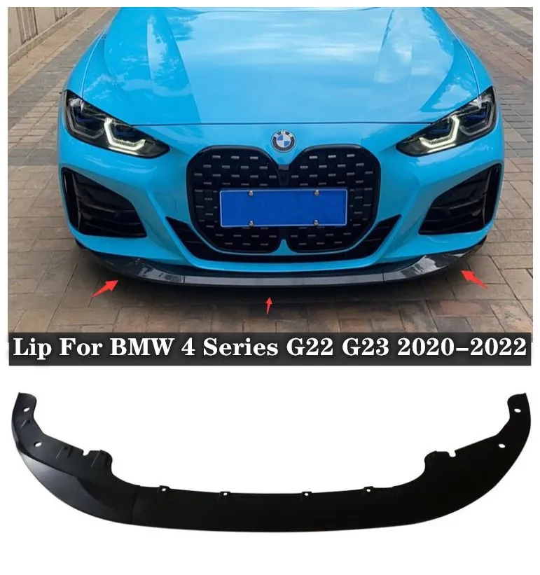 

Высококачественный сплиттер для губ из АБС-пластика черного и углеродного волокна для BMW 4 серии G22 G23 2020 2021 2022 2023