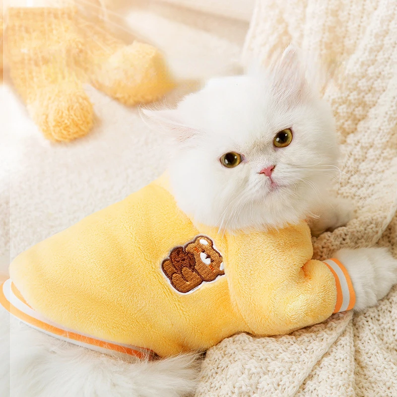 

Pet Clothes Autumn Winter Plush Sweater Medium Small Dog Cat Pullover Soft Comfortable Coat Kitten Puppy Sweatshirt Chihuahua