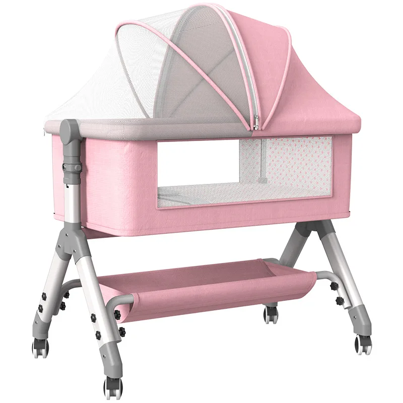 Baby Crib Multi-functional Tiger Crib for Newborns Portable Crib Spliced King-size Folding Crib Bed