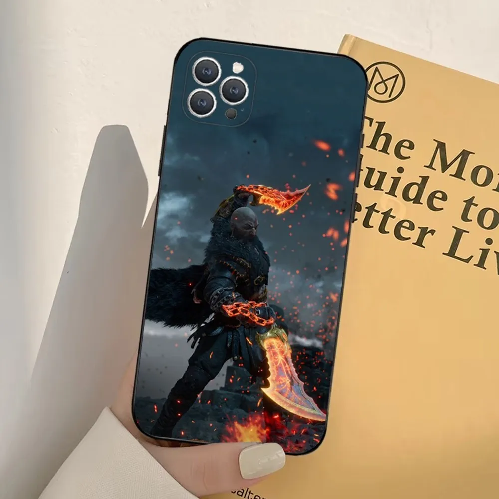 Чехол для телефона Game God Of W-War iPhone 16 15 14 13 12 11 Pro X XS Max XR Plus мягкий черный мини-Чехол