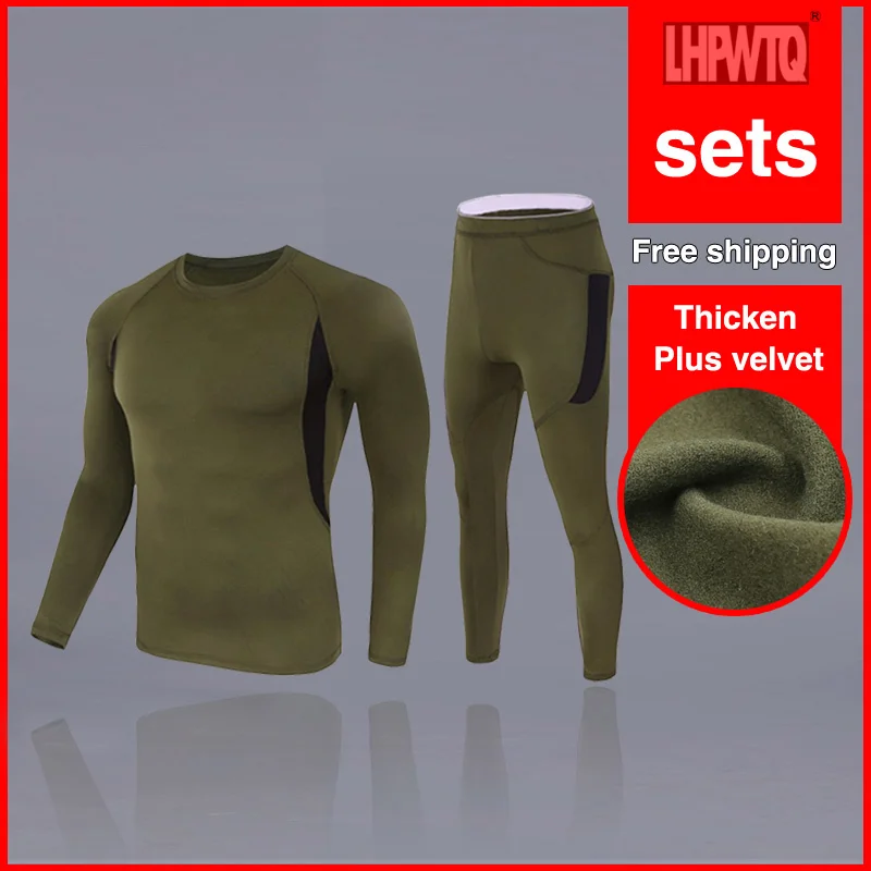 

Winter Long Johns Thick Men Thermal Underwear Sets Kp Warm For Russian Canada And European Underwear + Leggings Set