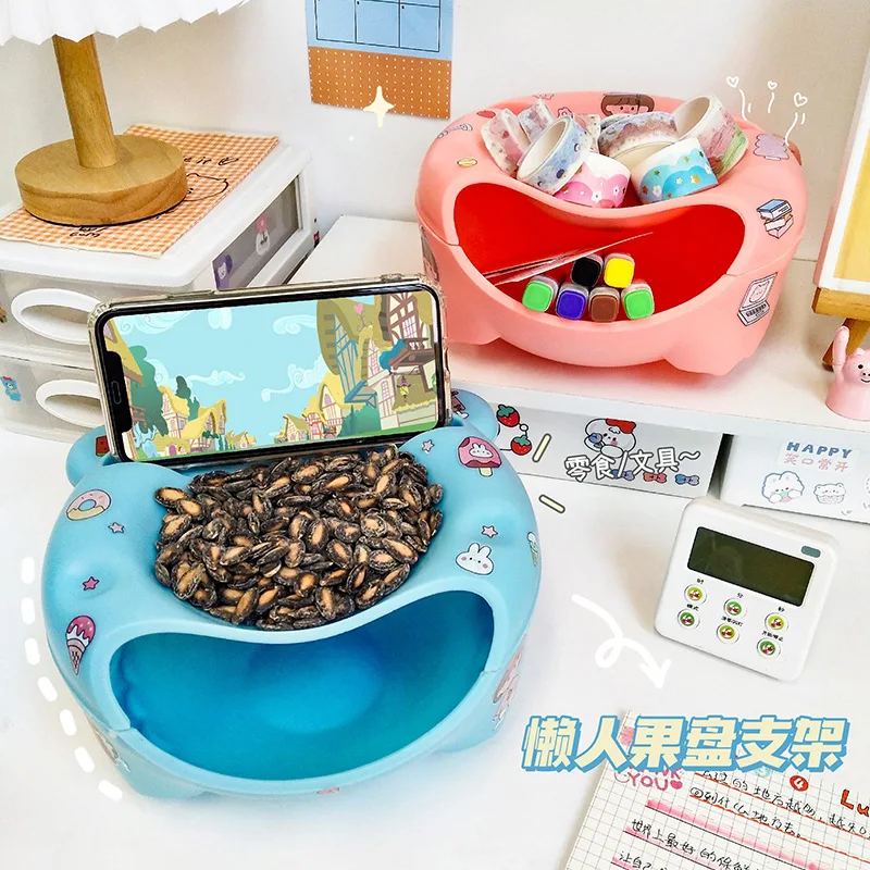 

Fruit Plate Lazy Snack Plate Bracket Mobile Phone Student Chasing Artifact Storage Desktop Fruit Plate Storage desk organizer