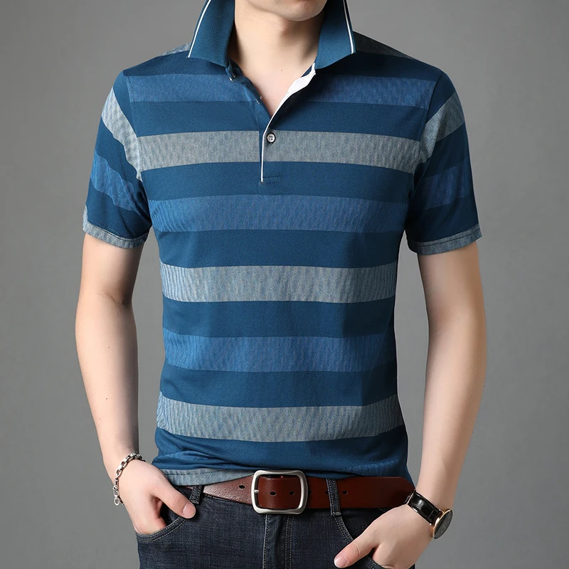 

2023 Premium Quality Summer Hot Sale Brand Designer Pure Striped Men's Polo Shirt Cotton Short Sleeve Casual Fashion Top