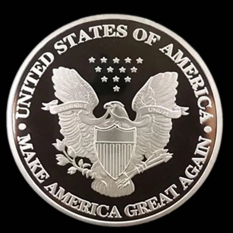 Фотообои с изображением Дональда Трампа исторические монеты посеребренные