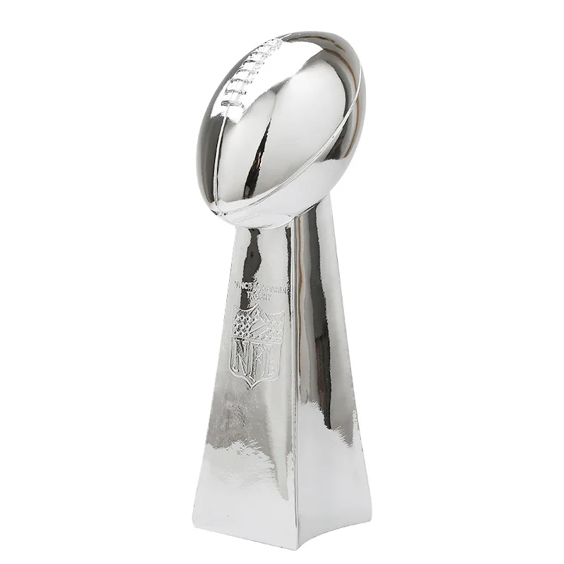 

Hot Sale Full Size 24CM 34cmHeight Electroplating Gold and Silver Colors American Football Trophy Super Bowl Trophy Rugby Trophy