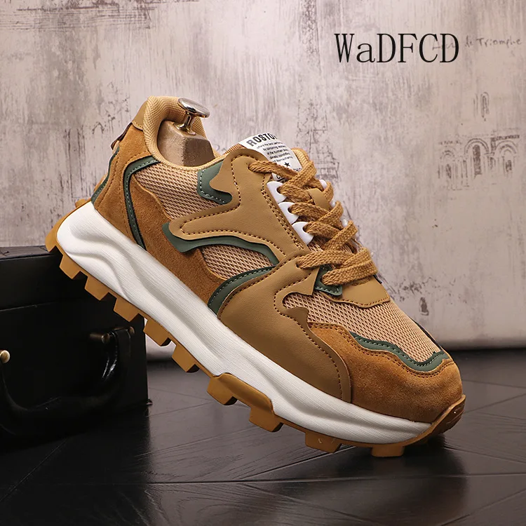 

Кроссовки мужские из натуральной кожи, с увеличенной платформой