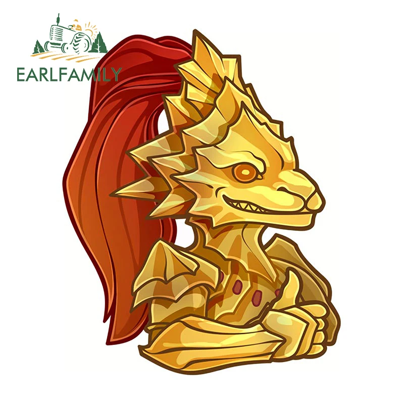 

EARLFAMILY 13 см x 10,5 см, мультяшная наклейка с изображением рассекающего дракона, оригинальная наклейка для стайлинга автомобиля, наклейки на окно