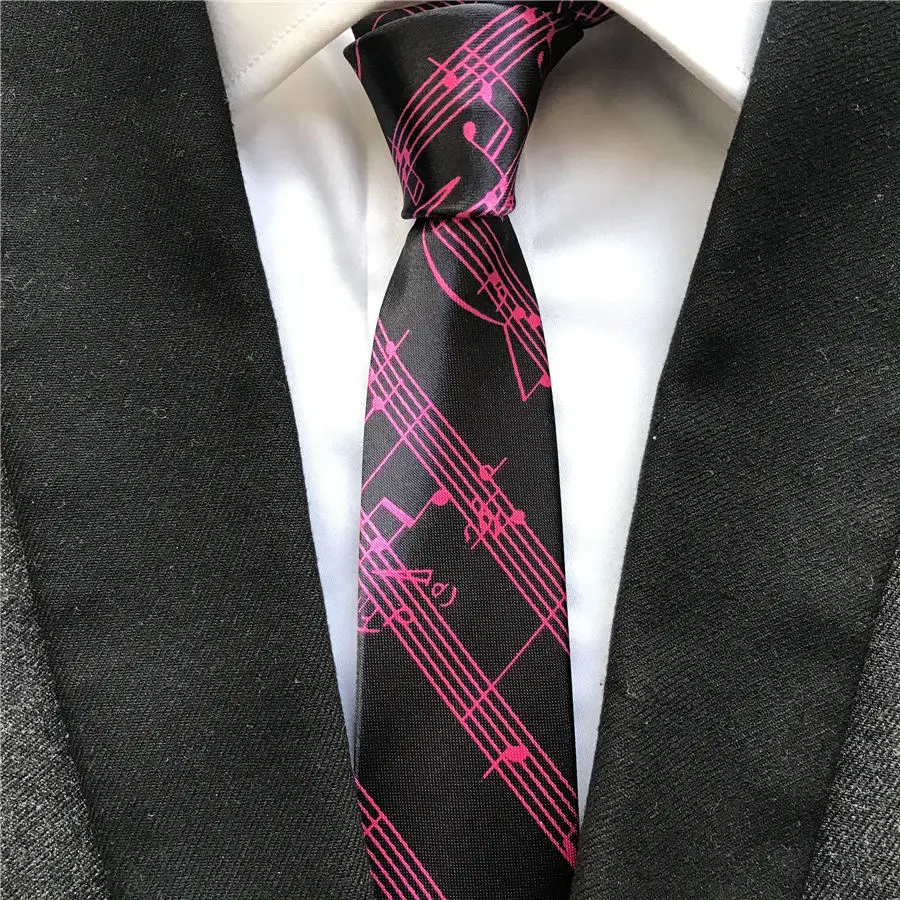 Мужские тонкие галстуки 5 см, черные с красными музыкальными баллонами, мужские и детские музыкальные галстуки для школы, концервечерние