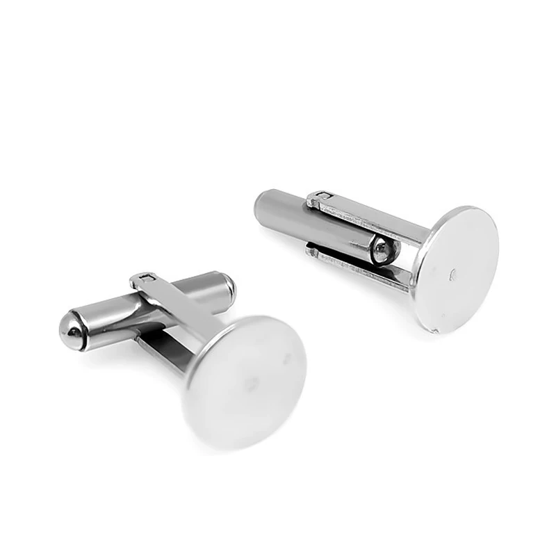 6 Pieces/bag Stainless Steel Cufflinks Welding Discs Cuff and Shoulders Disc Bases DIY Clothing Jeweller Accessories Wholesale