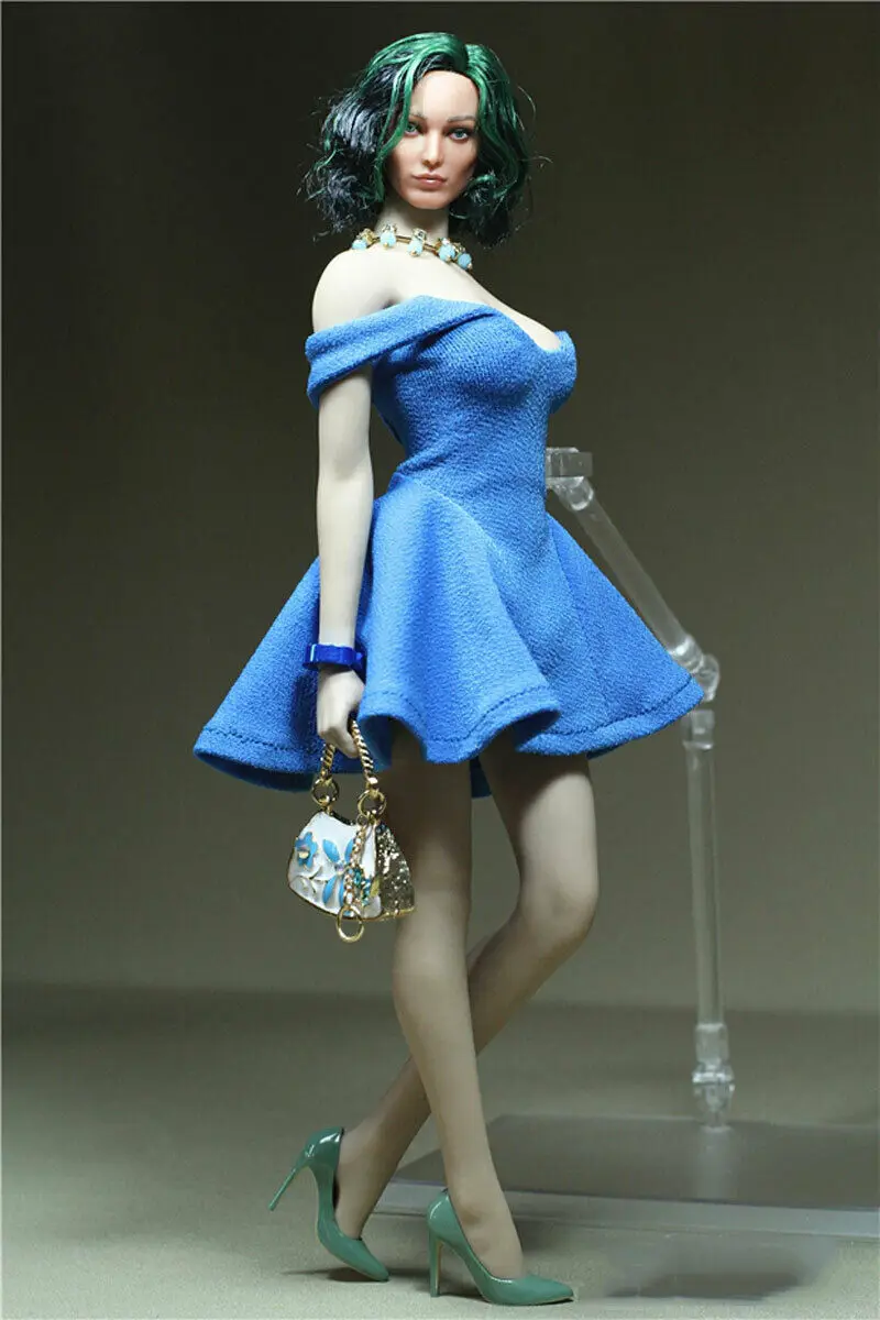 

Phicen 1/6 Scale Blue Morning Glory Dress Model for 12" Female Body Figure