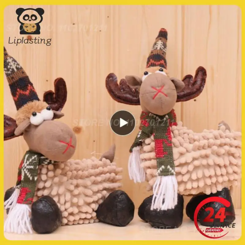 

Рождественское стоячее украшение, милый Флисовый Шарф, фигурка оленя, рождественский подарок, домашняя композиция, кукла