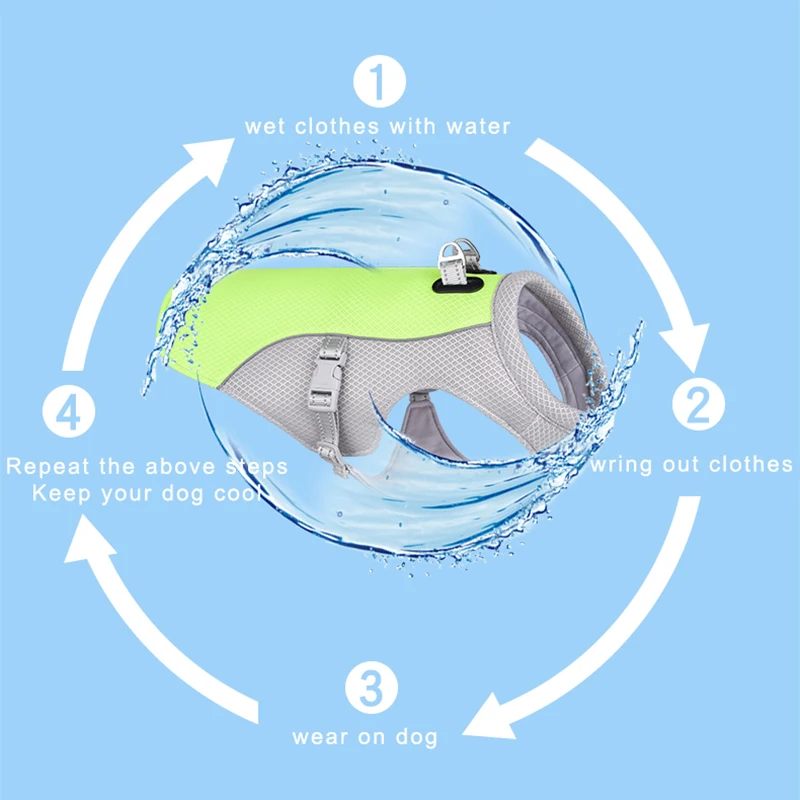 

Summer Pet Cooling Vest Heat Resistant Breathable Sun-proof For Small Large Dogs Outdoor Walking