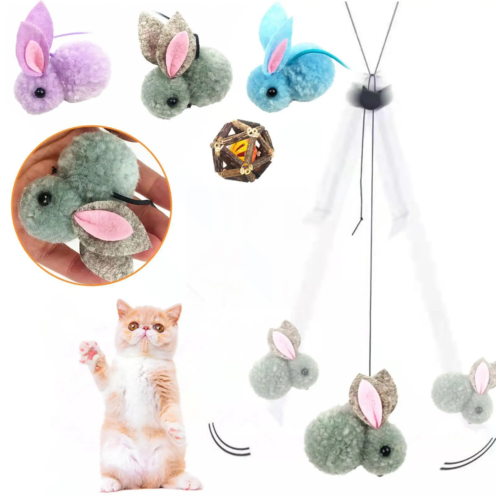 

Имитация кролика, кошки, игрушка, кошка, палка, поцарапающаяся веревка, мышь, забавная дверь, самостоятельная игрушка, кошка-подвеска H3R3