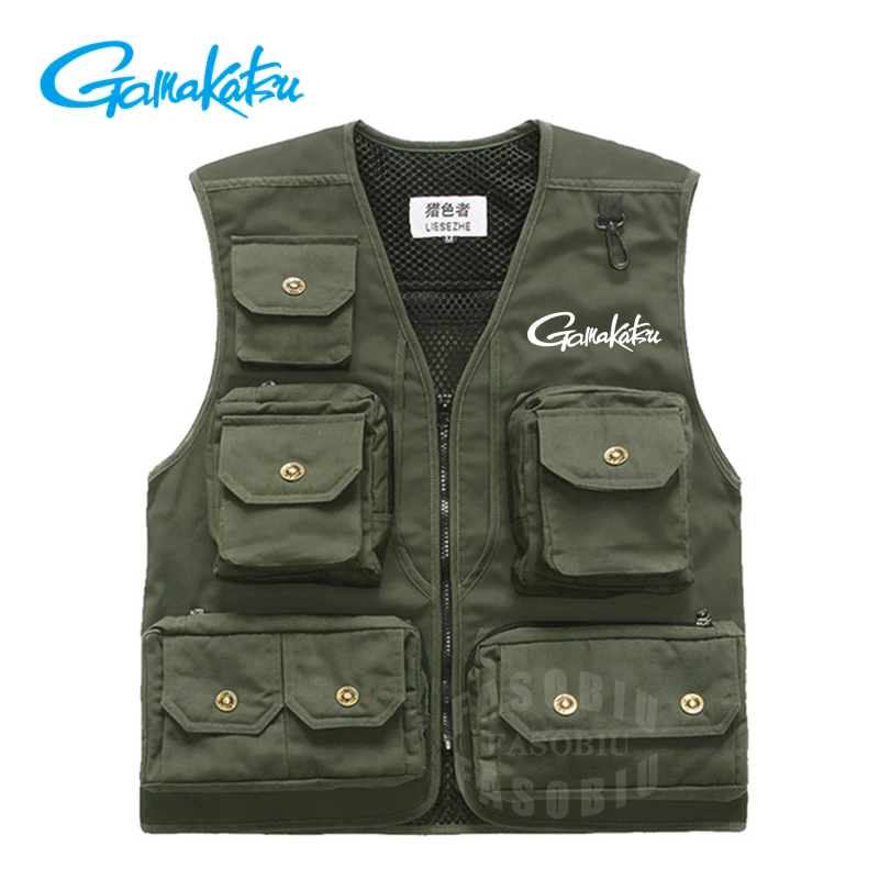 

Gamakatsu 2022 Men's Fishing Jackets Outdoor Camping Fishing Vests Hiking Anti-mosquito Windproof High Quality Fishing Clothes