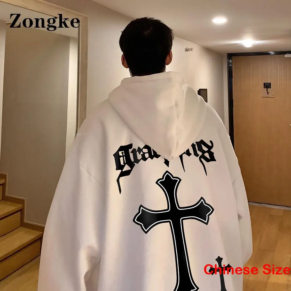 

Толстовка Zongke мужская с принтом, уличная одежда в японском стиле, корейская мода, в стиле Харадзюку, хип-хоп, китайский Размер 3XL, осень 2022