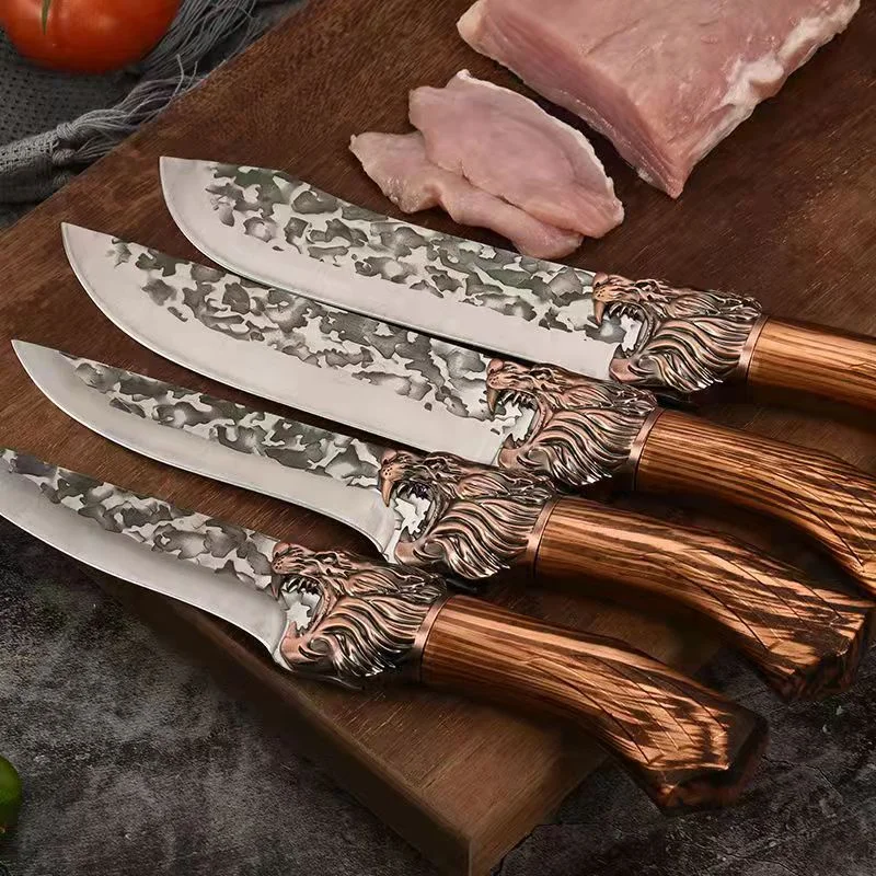 

Chef Knife Set Stainless Steel Meat Cleaver Forged Butcher Knife Fish Fruit Vegetables Slicing Boning Hunting Knives