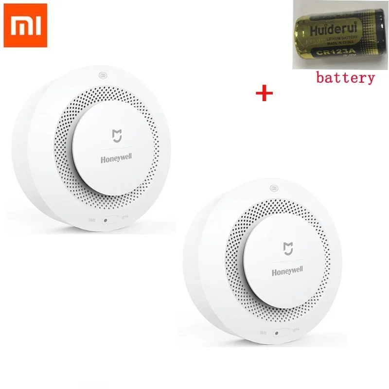 With Battery Original Xiaomi Mijia Honeywell Smart Fire Alarm Progressive Sound Photoelectric Smoke Sensor Remote Linkage Mi APP
