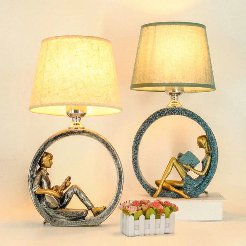 

Reading Girl Table Lamp Guitar Boy Standing Desk Light for Bedroom Study Bedside Lamp Light Fixtures Luminaire Nordic Home Decor