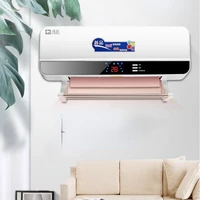 LED Digital Display Air Conditioner Electric Heater Fan Wall Mounted Desktop PTC Remote Control Air Heater + Hanging Towel Rack