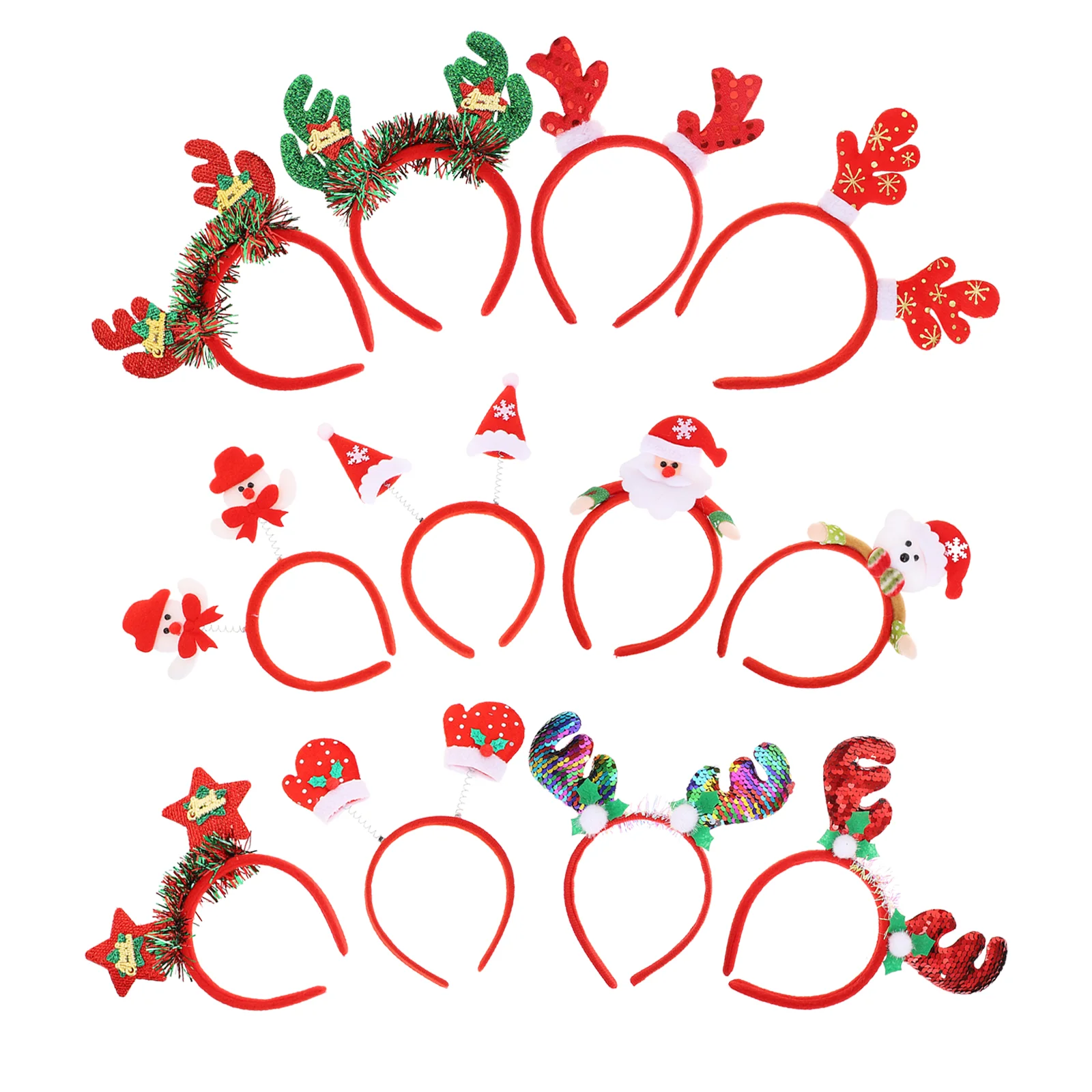 

12pcs Christmas Party Headbands Head Bands Christmas Costume Accessories