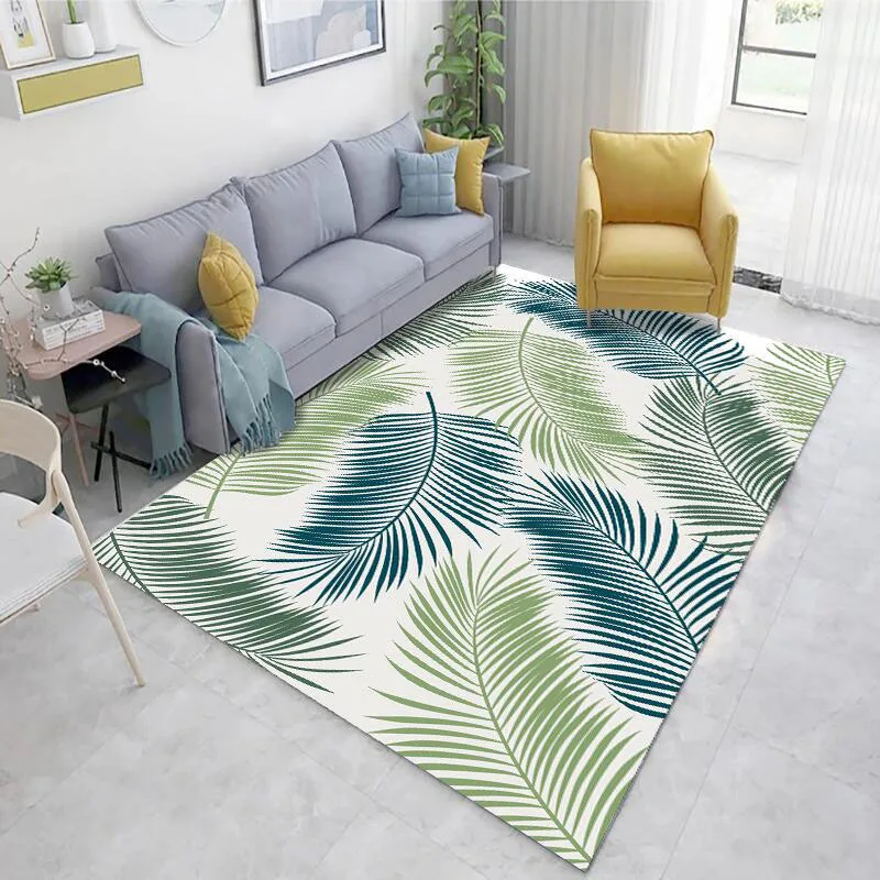 

Green Plant Leaves Living Room Rugs Non-Slip Hallway Bedroom Bathroom Mat Itchen Floor Mat Home Entrance Carpet Door Mat Tapis