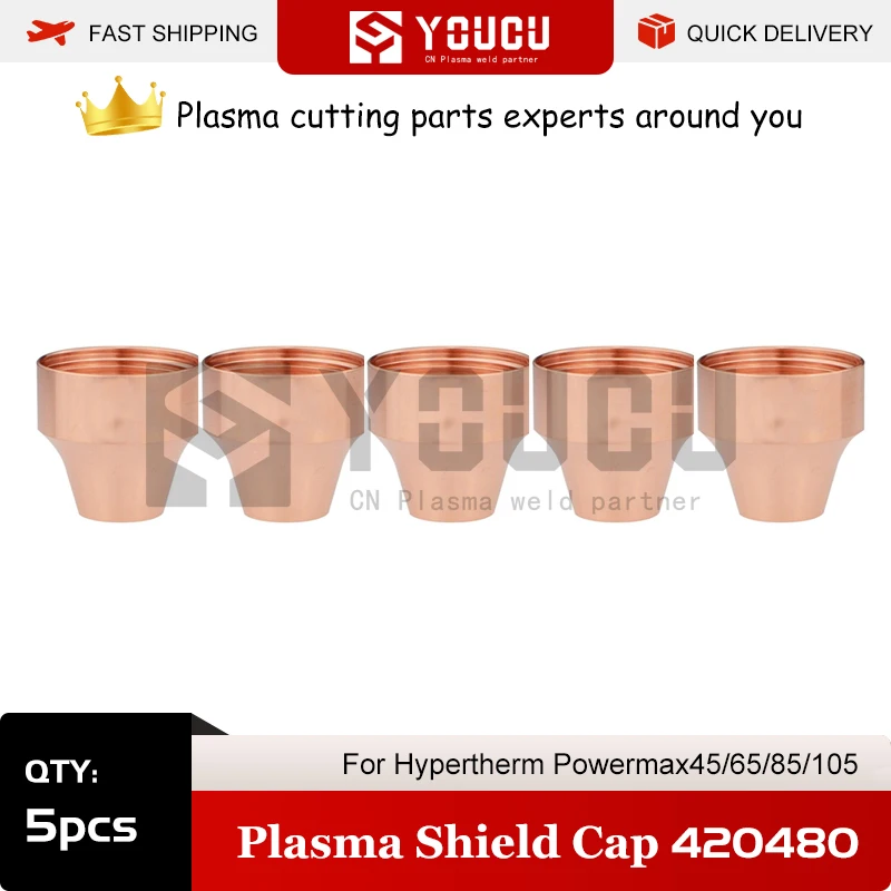 

YOUCU 5pcs 420480 Plasma Shield Cap For PowerMax45/65/85/105 Plasma Cutter Torch