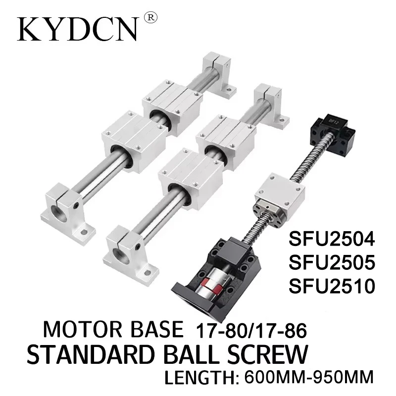 SFU2504 SFU2505 Длина 600-950 мм 4 ползунки SC опорные сиденья SK плюс два хромированных