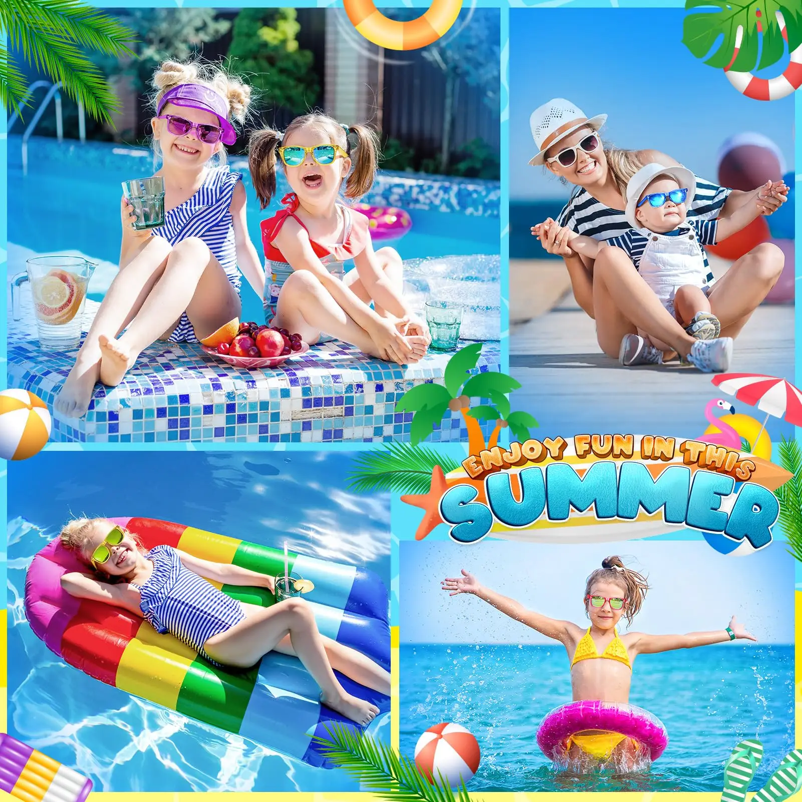 12 - 64 PCS Детские солнцезащитные очки Душа вечеринка девочки пляж бассейн день