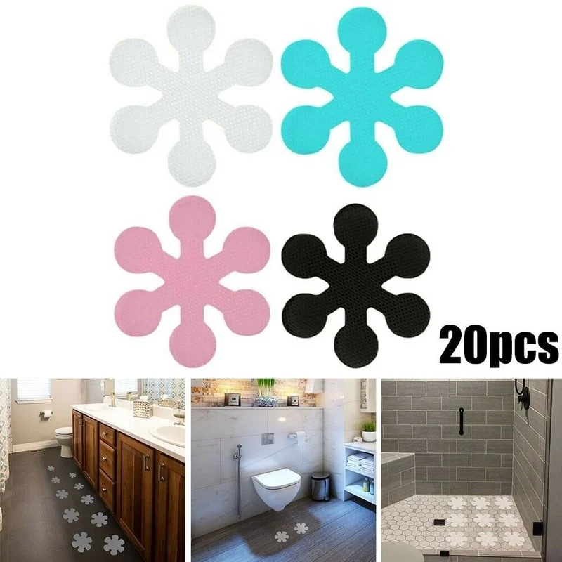 

20 PCS Flower Shape Non Slip Bath Tub Treads Stickers Bathroom Shower