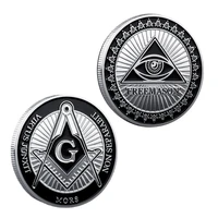 masonic freemason silver plated commemorative coin challeng coin collections