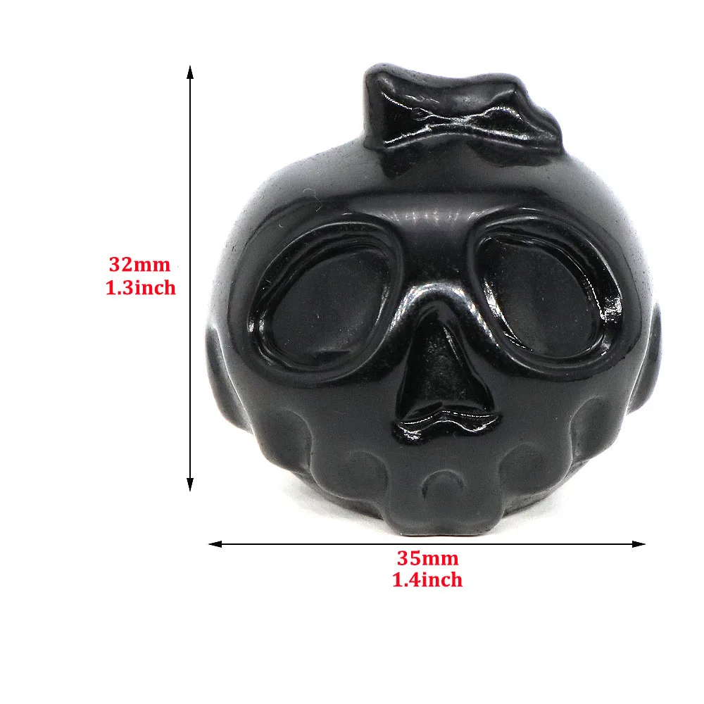 35mm Skull Pumpkin Head Natural Stone Carved Healing Crystals Statue Evil Ghost Monster Eye Ornaments Halloween Home Decorations