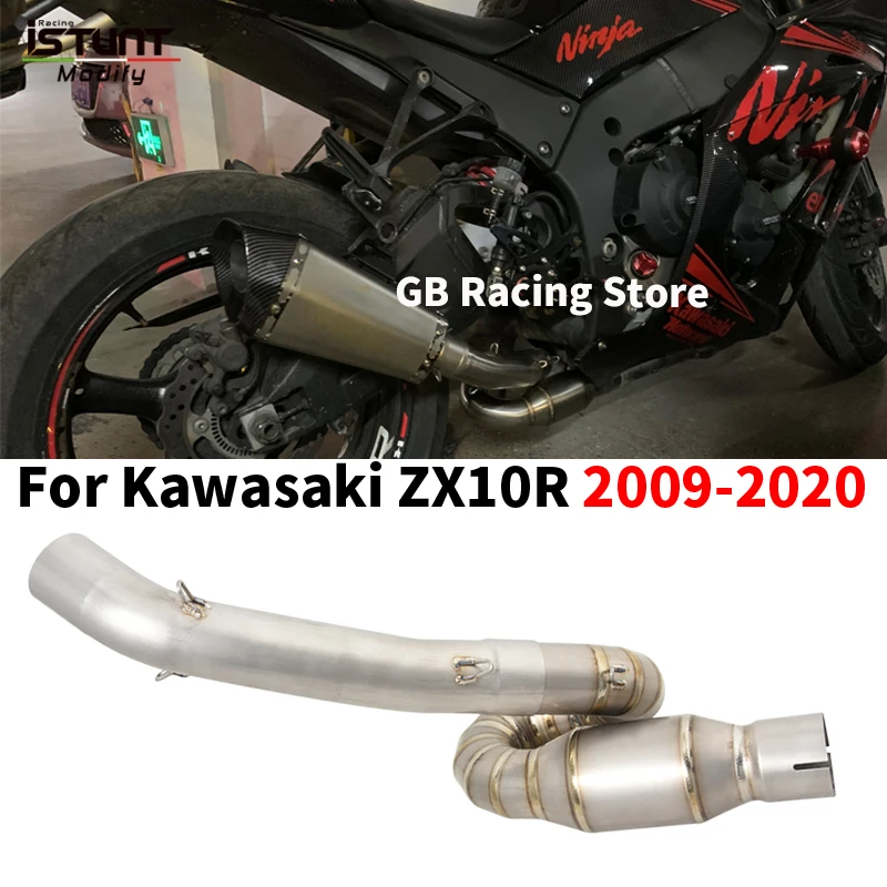 Выхлопная труба средней длины из титанового сплава для Kawasaki ZX10R Ninja 2009-2020