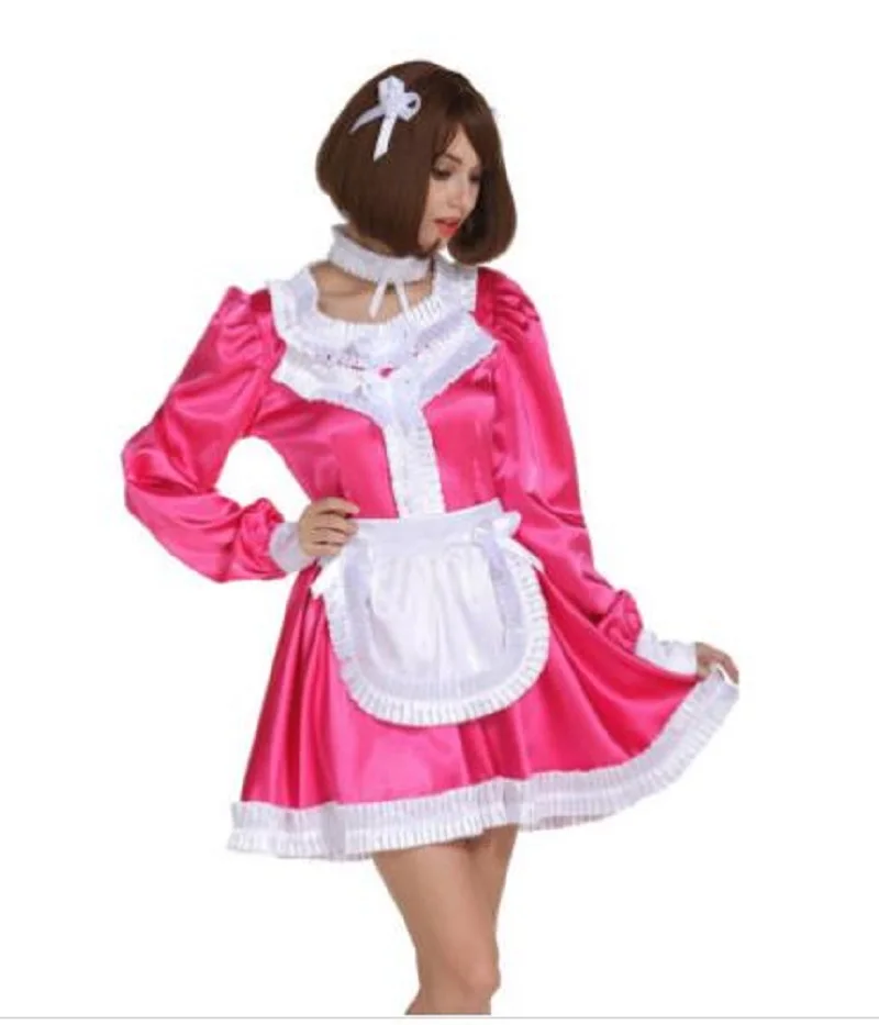 Женское атласное платье с застежкой красное |