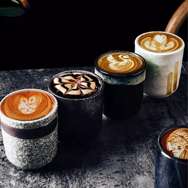 

Japanese Style Espresso cup Coffee cups Ceramics mugs cafe Latte Kungfu Teacup Retro coffeeware
