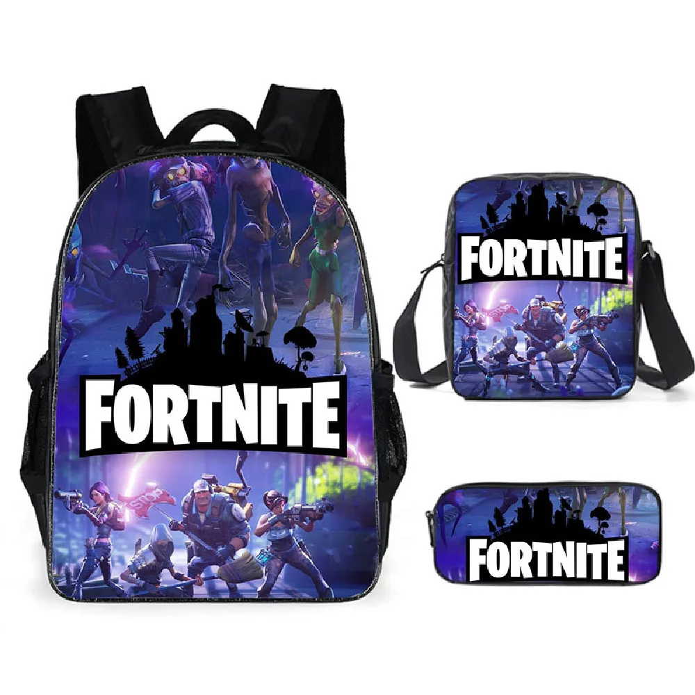 

Fortnite Backpacks School Bag Three-piece Shoulder Bags Pencil Case Student Suit Stationery for Children's Birthday Gifts